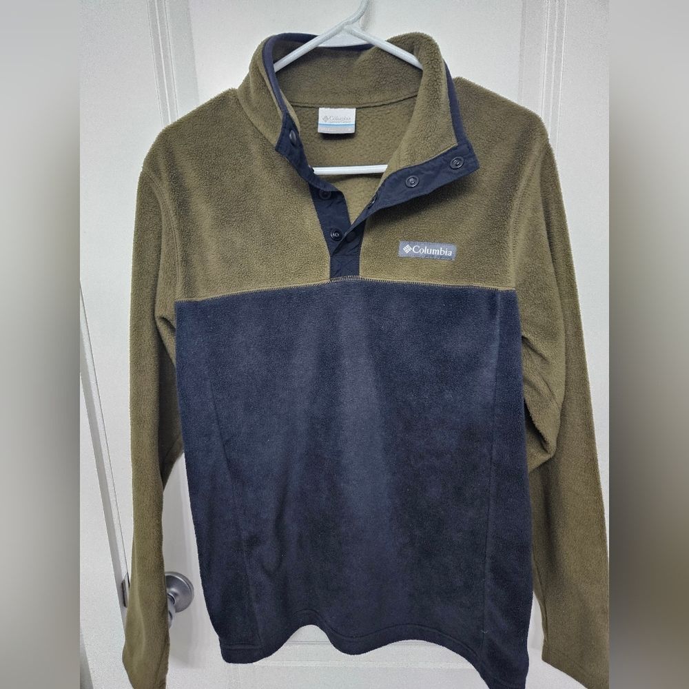 Columbia Men's Olive Black Steens Mountain Half Snap II Fleece Sweater Size S